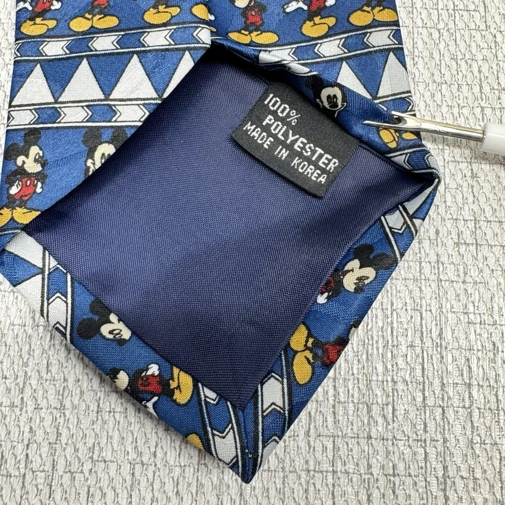 Mickey Unlimited Necktie Mens Blue Mickey Mouse‎ Geometric 90s Disneycore Retro